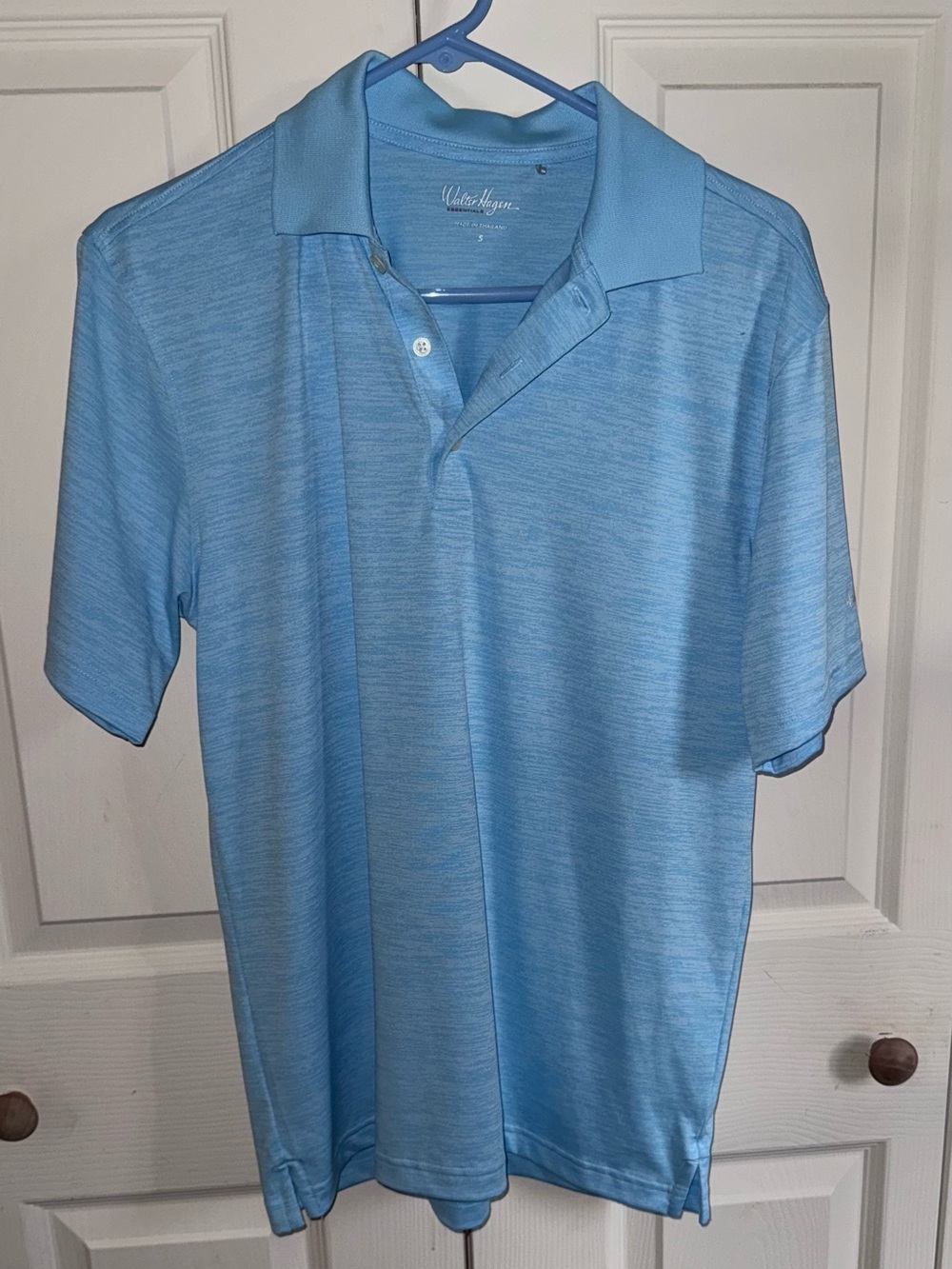 Walter Hagen Light Blue Heather Short Sleeve Polo